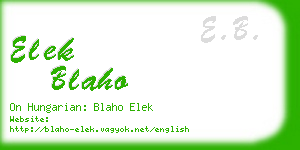 elek blaho business card